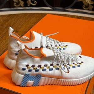 Stylish White Sneakers with Colorful Accents